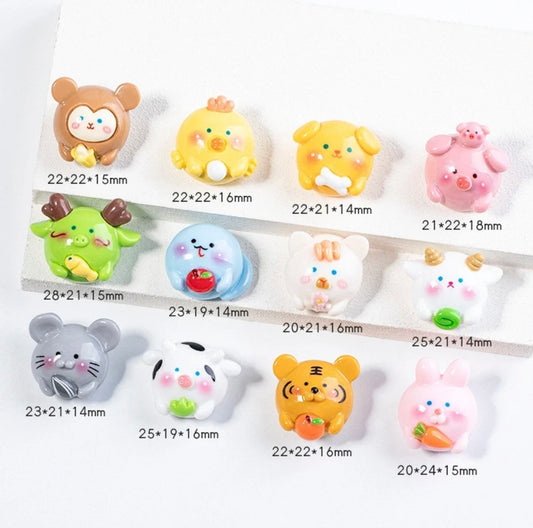 12-Piece Cute Chinese Zodiac 12生肖可爱小公仔萌粒